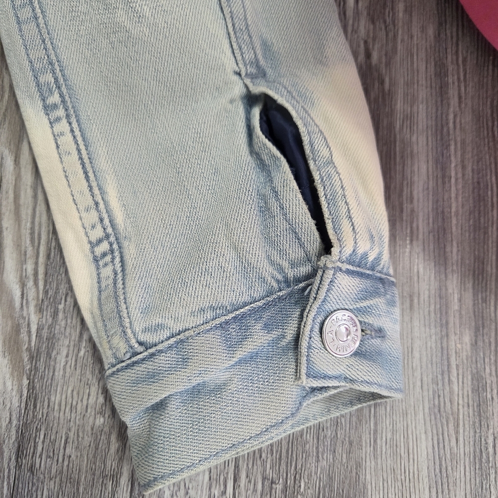 Pacsun Sherpa Lined Collar Jean Denim Heavyweight Button Jacket Women Size S - Picture 9 of 12